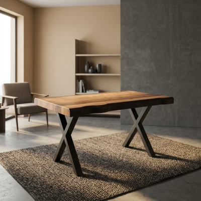 Holz Couchtisch auf schwarzen Beinen für Ihr Wohnzimmer Original Designmodell