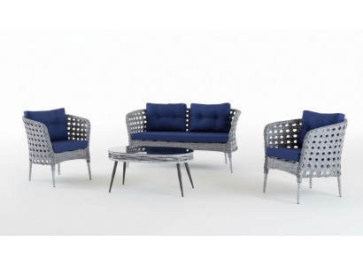 Garten Möbel Sitzmöbel Sofagarnitur Terrasse Tisch Sofa Couch 4tlg. Set