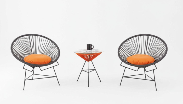 Stuhl Set Garnitur 2x Sessel Tisch Stühle Polster Gartenmöbel Terrasse