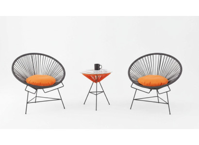 Stuhl Set Garnitur 2x Sessel Tisch Stühle Polster Gartenmöbel Terrasse