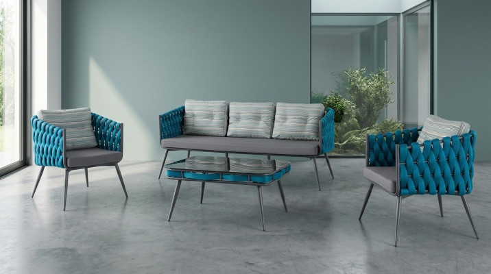 Terrassen Garnitur Luxus Sofagarnitur Dreisitzer Zweisitzer Couchtisch