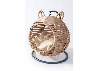 Moderne Rundschaukel Katzen Liege Beige Luxus Modernes Möbelstück Holz