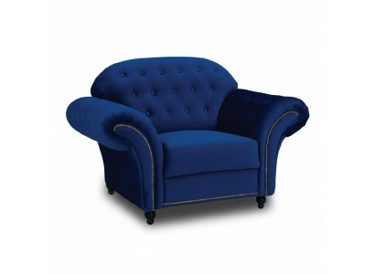 Blauer Sessel Chesterfield Einsitzer Couch Sofa Blau Lehnstuhl Möbel