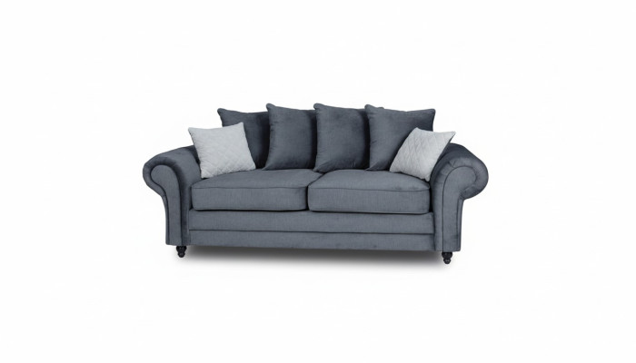 Dreisitzer Couch Polster Möbel Samt Couch Stoff Sofa 218cm Couchen