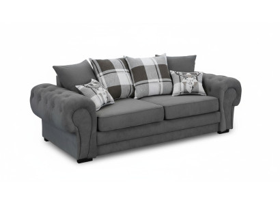 Dreisitzer Couch Polster Möbel Samt Couch Stoff Sofa 224cm Couchen