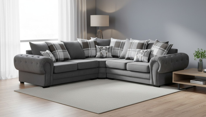 Stoffsofa Luxus Stoff Eckgarnitur Wohnzimmer Ecksofa Sofas L-Form Sofa Ecke
