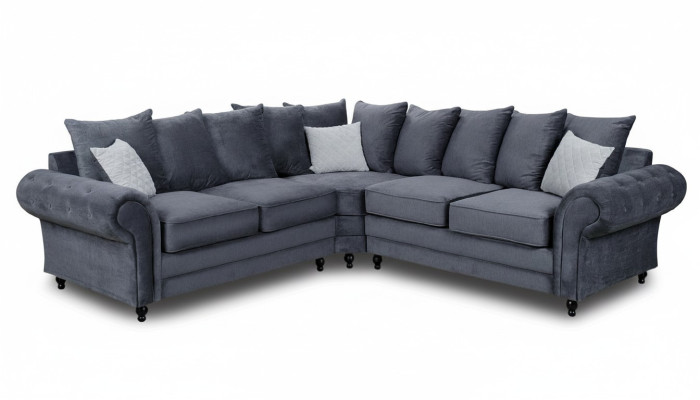 Modern Ecksofa Sofa Stil Grau Sofa Polster Stoff Textil Möbel L-Form Couchen