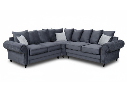 Modern Ecksofa Sofa Stil Grau Sofa Polster Stoff Textil Möbel L-Form Couchen