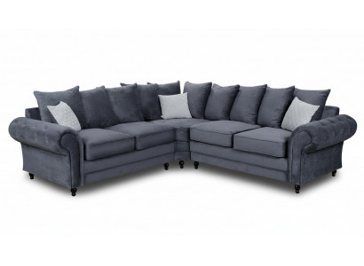 Modern Ecksofa Sofa Stil Grau Sofa Polster Stoff Textil Möbel L-Form Couchen