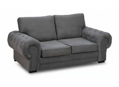 Graue Wohnzimmer Couch Polster Möbel Zweisitzer Couchen Sofas Stoff Textil
