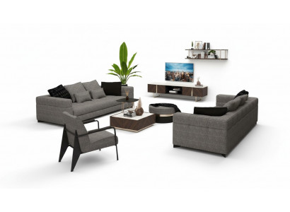 Grauer Sitzsessel Edelstahlfüße Moderne Wohnzimmermöbel Sitzsessel Sofa Couch