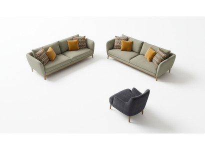 Grün Sofa Moderne Sofagarnitur Wohnzimmer Dreisitzer Sessel Zweisitzer 3+2+1
