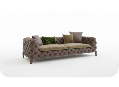 Chesterfield Viersitzer Taupe Moderne Couch Wohnzimmermöbel Modern Neu