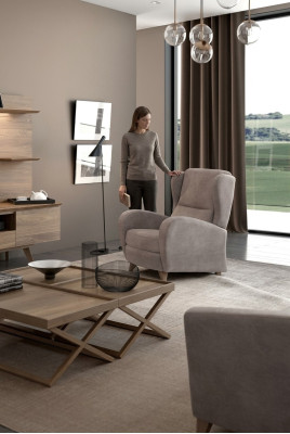 Luxus Relaxsessel Lesesessel Modernes Design Einsitzer Taupe Modern