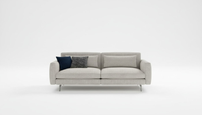 Dreisitzer Couch Moderne Wohnzimmermöbel Textil Sofas Grau Modern Stil
