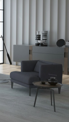 Grauer Einsitzer Luxus Designer Sessel Ruhesessel Ohrensessel Modern