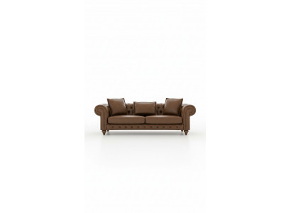 Brauner Dreisitzer Wohnzimmercouch Luxus Leder Sofas Stil Möbel Neu