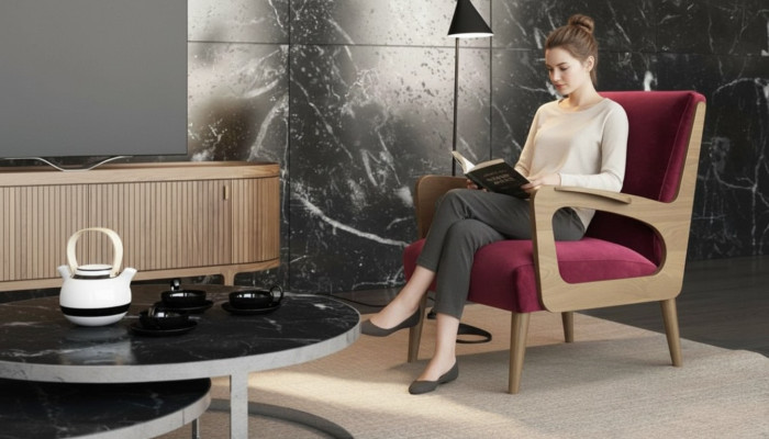 Wohnzimmersessel Luxus Einsitzer Cocktailsessel Lesesessel Stoff