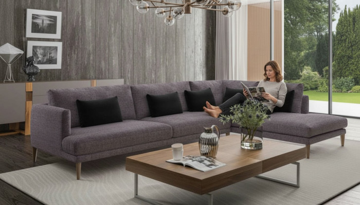 Wohnlandschaft Sofa Ecksofas L-Form Textilmöbel Moderne Einrichtung