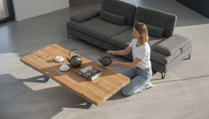 Echtholz Couchtisch Rechteckiger Tisch Teetisch Wohnzimmertisch Modern