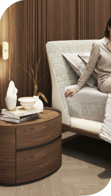 Designer Holz Nachttisch Modernes Design Echtholz Schlafzimmer Möbel