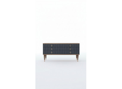 Designer Kommode Mit Schubladen Natural Walnut- Matt Anthracite