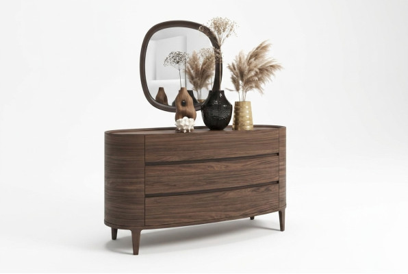 Braune Designer-Kommode im modernen Stil mit Stauraum Schlafzimmermöbel