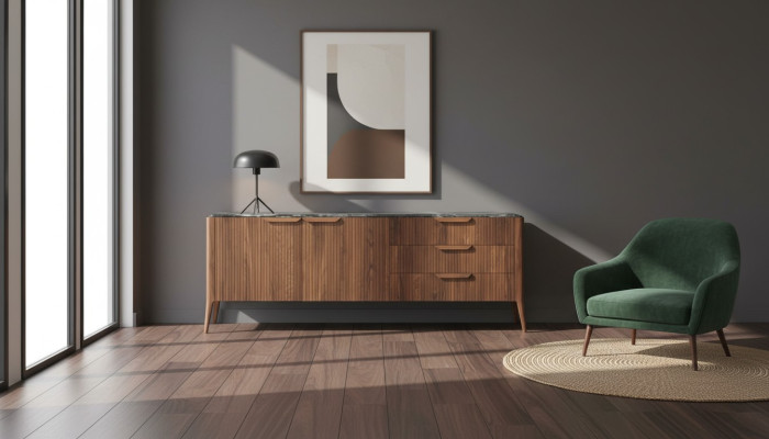 Großes Holz Sideboard Moderne Esszimmermöbel Echtholz Schubladen Neu