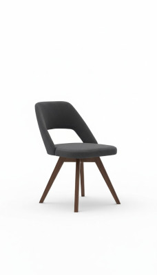 Grauer Luxus Esszimmerstuhl Moderner Einsitzer Stil Designer Holzmöbel