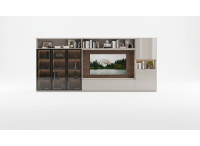 Wohnwand Moderne weiße Wohnzimmermöbel Luxuriöse Holzmöbel Einrichtung