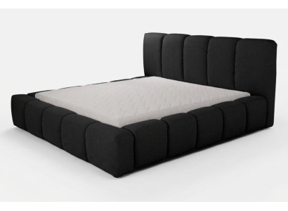 Bett Schwarzes Doppelbett Schlafzimmer Holzmöbel Design Polstermöbel Stoff