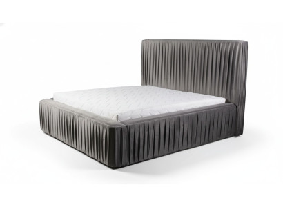 Graue Doppelschlafzimmer Holzmöbel Design elegant Stoff klassische Möbel neu-