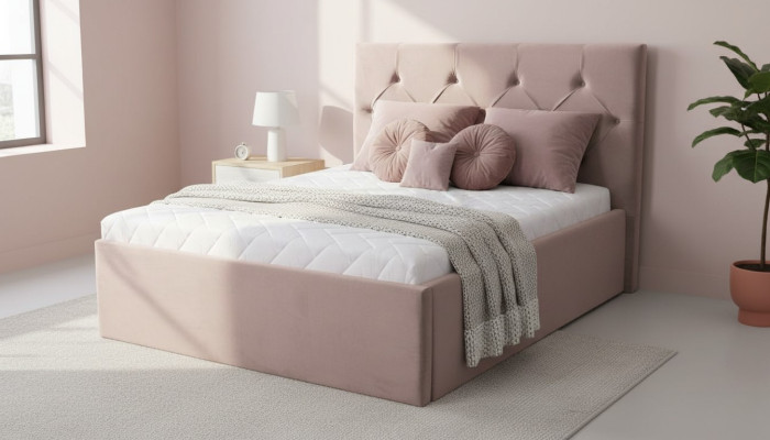 Luxus Schlafzimmer Bett Doppelbett Textilbett Stoffbetten Möbel Einrichtung