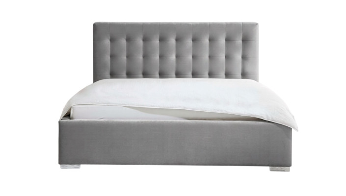 Holzmöbel doppeltes graues Schlafzimmer Design eleganter Stoff klassische Möbel-