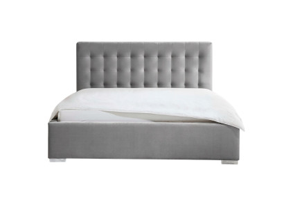 Holzmöbel doppeltes graues Schlafzimmer Design eleganter Stoff klassische Möbel-
