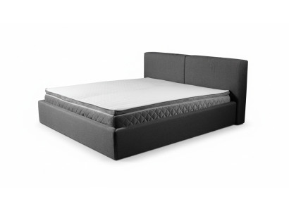 Graues Doppelbett Polster Betten Bettkasten Design Eleganter Stoff Bett
