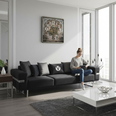 Wohnzimmer Couch Couchen Polster Sofas xxl Design Sofa 4 Sitzer Textil Big Neu