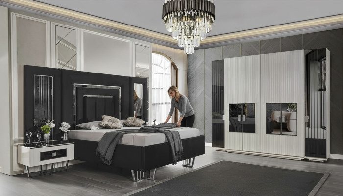 Schlafzimmer Schrank Möbel Metall Luxus Betten Elegant Bett Metall Bettgestell