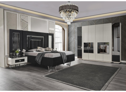 Schlafzimmer Set 2x Nachttische Kleiderschrank Komplett Zimmer Bett Möbel 4tlg