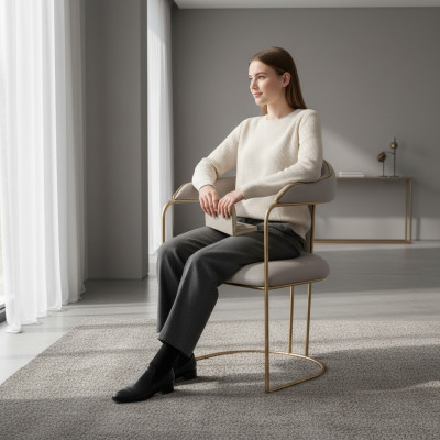 Modernes Design Metall Freizeitstuhl Neu Polsterstühle Grau Moderner Stuhl Neu