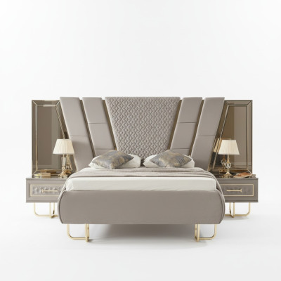 Luxus Schlafzimmer Nachttisch Betten Bett 3tlg. Komplett Set Design Einrichtung