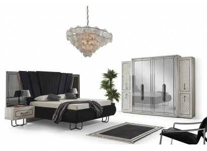 Schlafzimmer Möbel Bett Nachttische Kleiderschrank Schrank Betten 4tlg