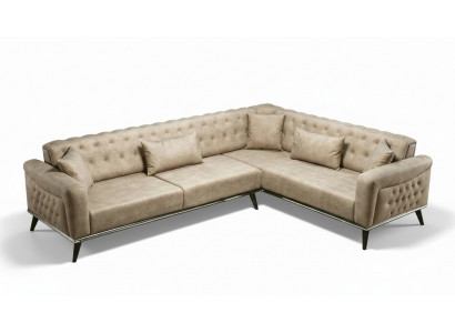 Sofa Couch Beige Wohnzimmer Set Design Modernes Sofa Ecksofa neu