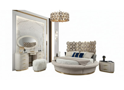 Rundes Bett Rund Design Betten Leder Doppel Luxus Hotel Gestell Schlaf Zimmer