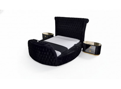 Bett schwarz Chesterfield modernes Hotelbett Doppelbett modernes Polsterbett