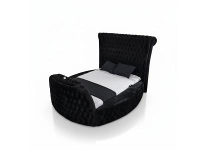 Moderne Chesterfield-Bett in luxuriöser schwarzer Farbe