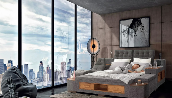Víceúčelová manželská postel moderní konstrukce 180x200cm nové hotelové