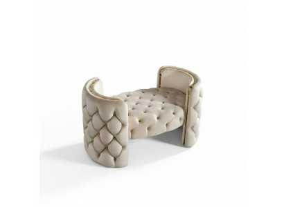 Moderner Hocker Polsterfuß Möbel Wohnzimmer Weiß Design Ottomane Neu