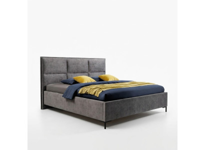 Schlafzimmer Set Grau Bett Elegantes 2x Nachttische Komplett Set Schön 3tlg.