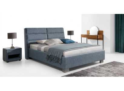 Schlafzimmer Set Blau Bett Schön 2x Nachttische Komplett Set Luxus Neu 3tlg.